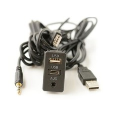 Car DIY Flush Mount Jack USB Type-C Aux Interface 3in1 AutoExtension Cable