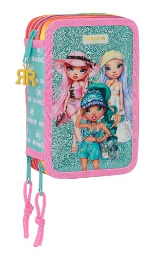 Safta Rainbow HIGH Paradise – School Pencil Case with 36 Tools Included, Childre