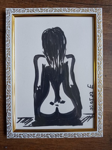 Original Zeichnung Erotik weiblicher Körper Grafik Kunst Skizze Marker Illustration 8х6 Zoll - Bild 11 von 13