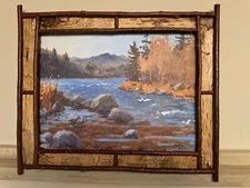 Hudson River Fall  Plein Air  Painting Landscape One Of A Kind Art