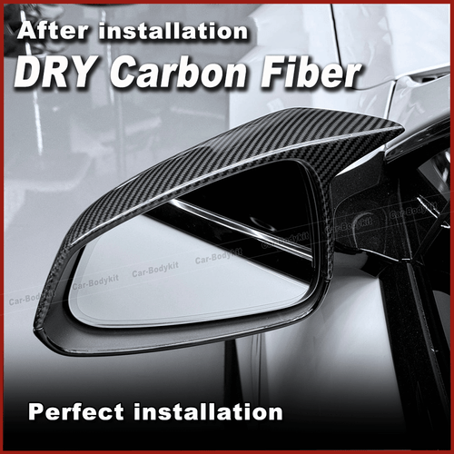 For Tesla Model S Plaid 2021-2024 DRY CARBON FIBER Side Wing Mirror Cover Caps - Picture 4 of 11