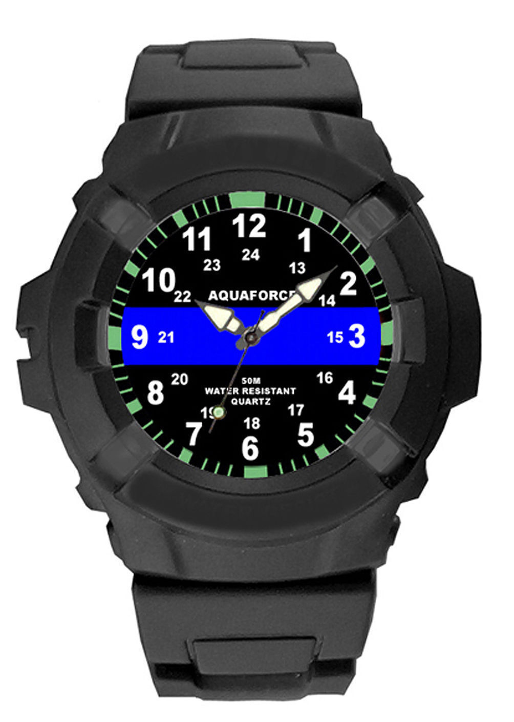  Aquaforce Thin Blue Line Watch Water Resistant Law Enforcement Rothco 4381