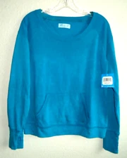 DoDastra Women's Soft Fleece Blue Pullower Finger Hole Size-L