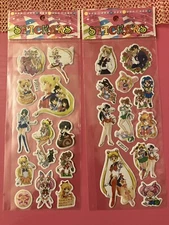 2Set Sailor Moon puffy stickers(two sheets)w/Tuxedomask!