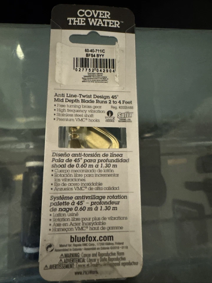 Señuelo de pesca giratorio Blue Fox Super Vibrax 3/8 onzas tamaño 4 elección de colores Foto 2 de 4