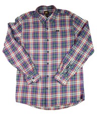 Lee Mens M Shirt Cotton Flannel Long Sleeve Button Front Regular Fit Plaid NEW