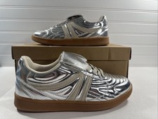 Steve Madden Madrid Silver Women's' Fashion Low-Top Sneaker - Size 7.5