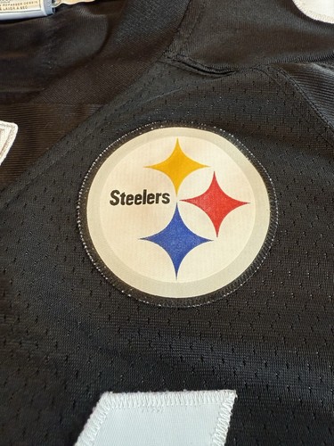 VTG Reebok On-Field NFL Pittsburgh Steelers #86 Hines Ward Home Jersey Black LG - Picture 16 of 16