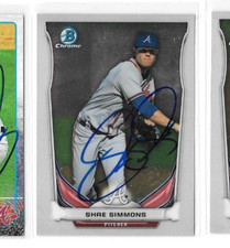 2014 Bowman Chrome SHAE SIMMONS RC AUTO SP Variation Signed IP COA Braves