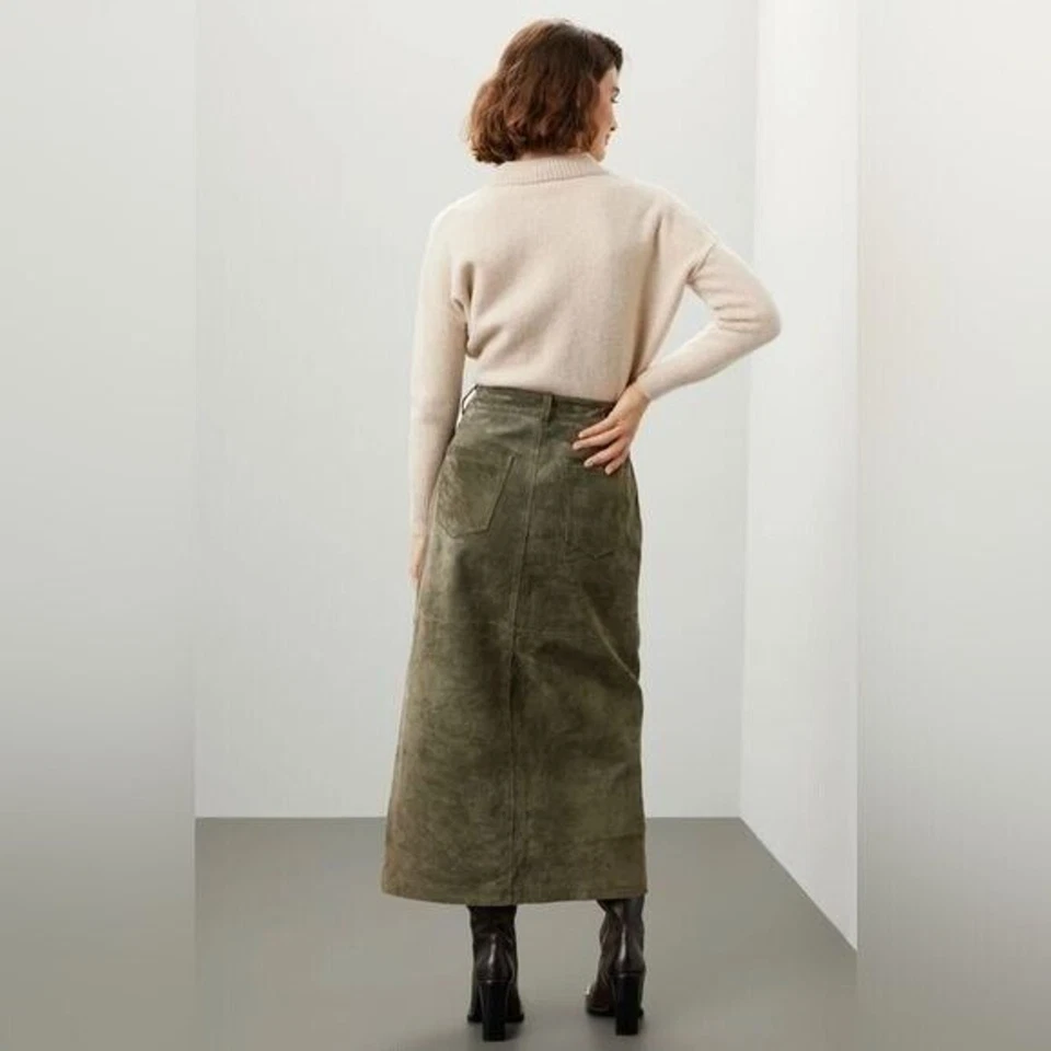 Falda RTR BLANKNYCHunter Frontal Abertura Talla 30 (10) Cintura Oliva Pana Abertura Alta Foto 3 de 4