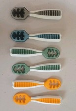 Baby Toddler GR8 LOT NUMNUM 6 2sided Learning SPOONS  6 storage containers oxo