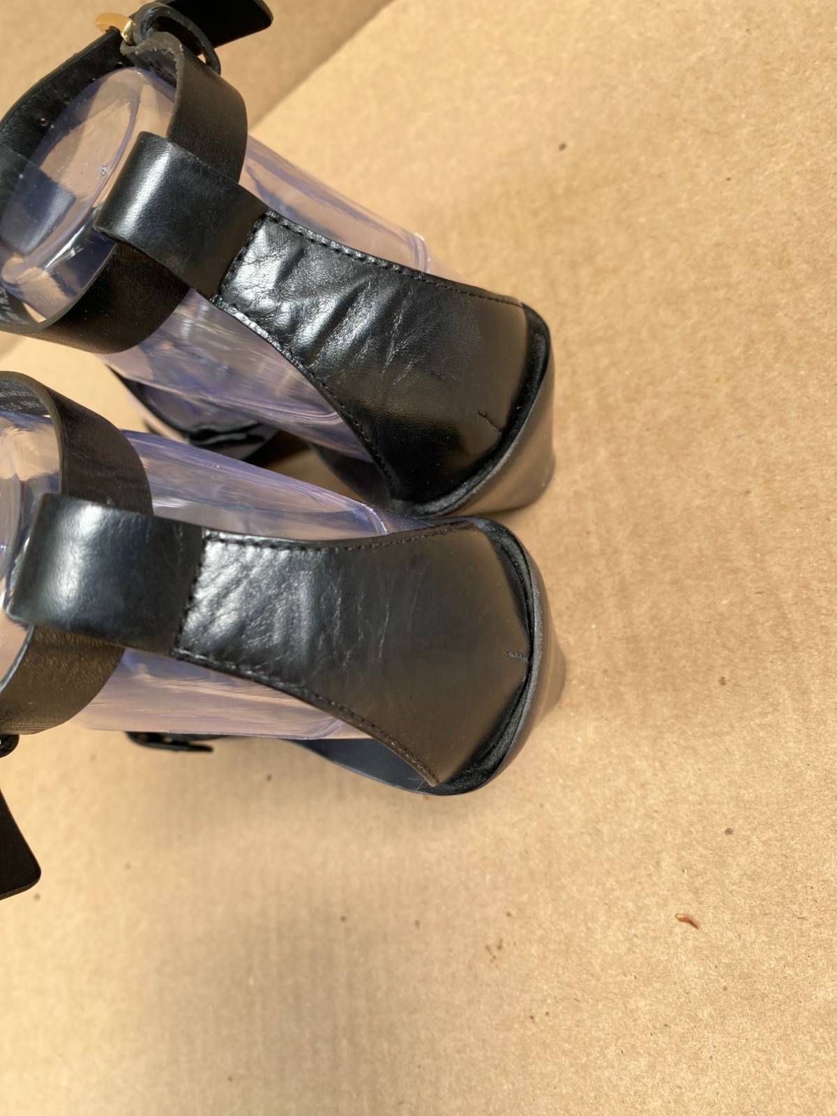 Tory Burch Black Zoey Wedge Sandals Size 6 Leather Ankle Strap Quiet Luxury thumbnail 12