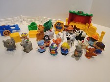 Fisher Price Little People Character Lot 19 Figures Barn Fences Trailers