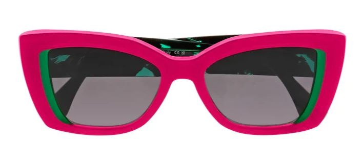 FACE A FACE Ashoka Thick Pink Sunglasses Rose & Green Retro 1980s