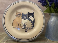 Louisville Stoneware 11” Dinner Plate "Classy Cats" Retired Pattern