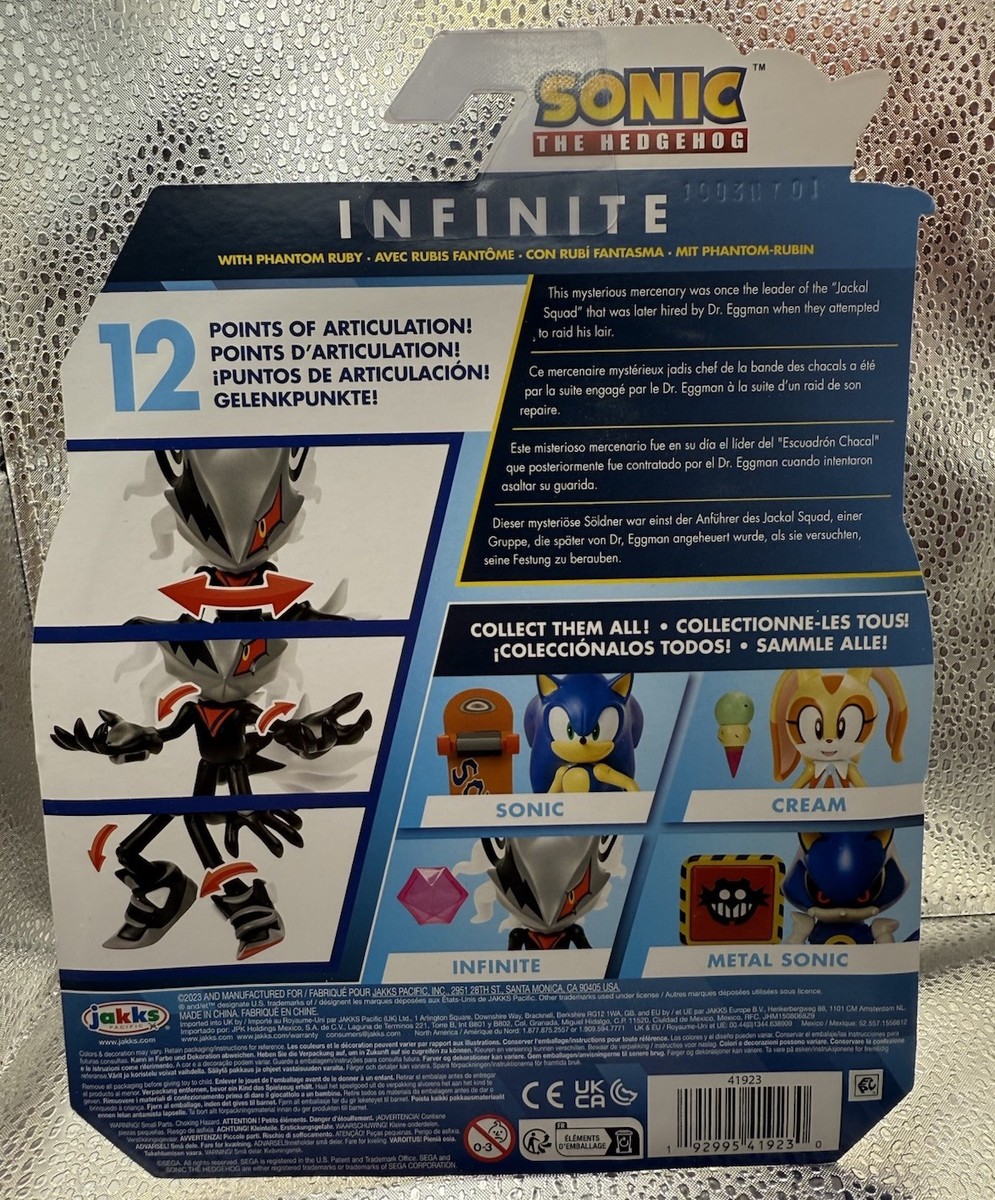 Sonic The Hedgehog Infinito de 4 pulgadas con rubí fantasma