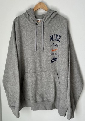 Nike NSW Club Fleece Stacked Graphic Hoodie, Gray Size 3XL