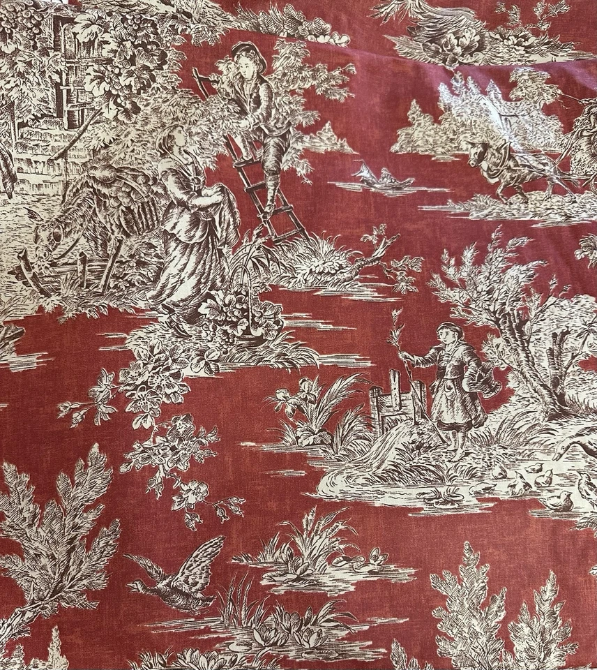 6 Yards Waverly Vintage Fabric Chelsea Wellington Romantic Toile  Cotton - Image 3 of 4