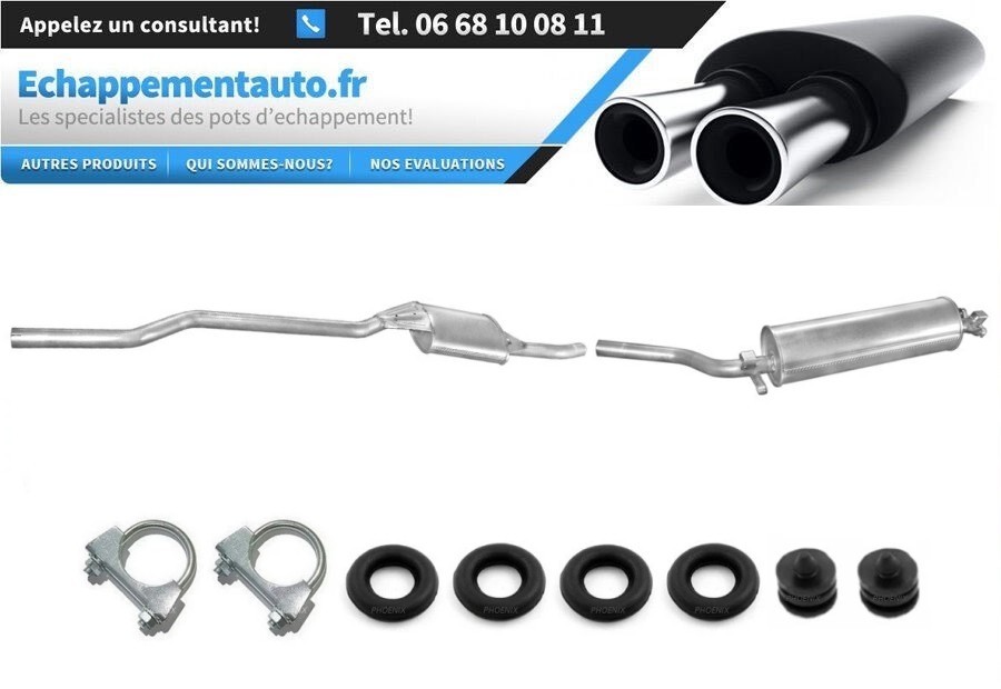 Échappement Mercedes W123 central arrière pour stopper la rouille
