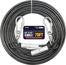 75FT Dog Tie Out Cable Extra Long Heavy Duty Chew-Proof Lead for Medium