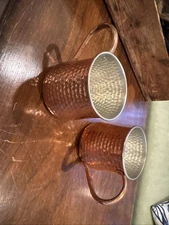 Set of 2 - Williams Sonoma Hammered Copper MOSCOW MULE Cup/Mug New