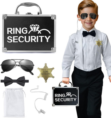 Ring Security Wedding Ring Bearer Gifts Set, Kids Briefcase with Holder Pad for