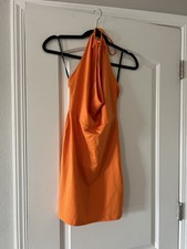 Forever 21 Sexy Orange Ribbed Keyhole Halter Open Back Mini Dress Free Shipping