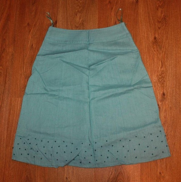 Women Boden Skirt Turquoise Linen S