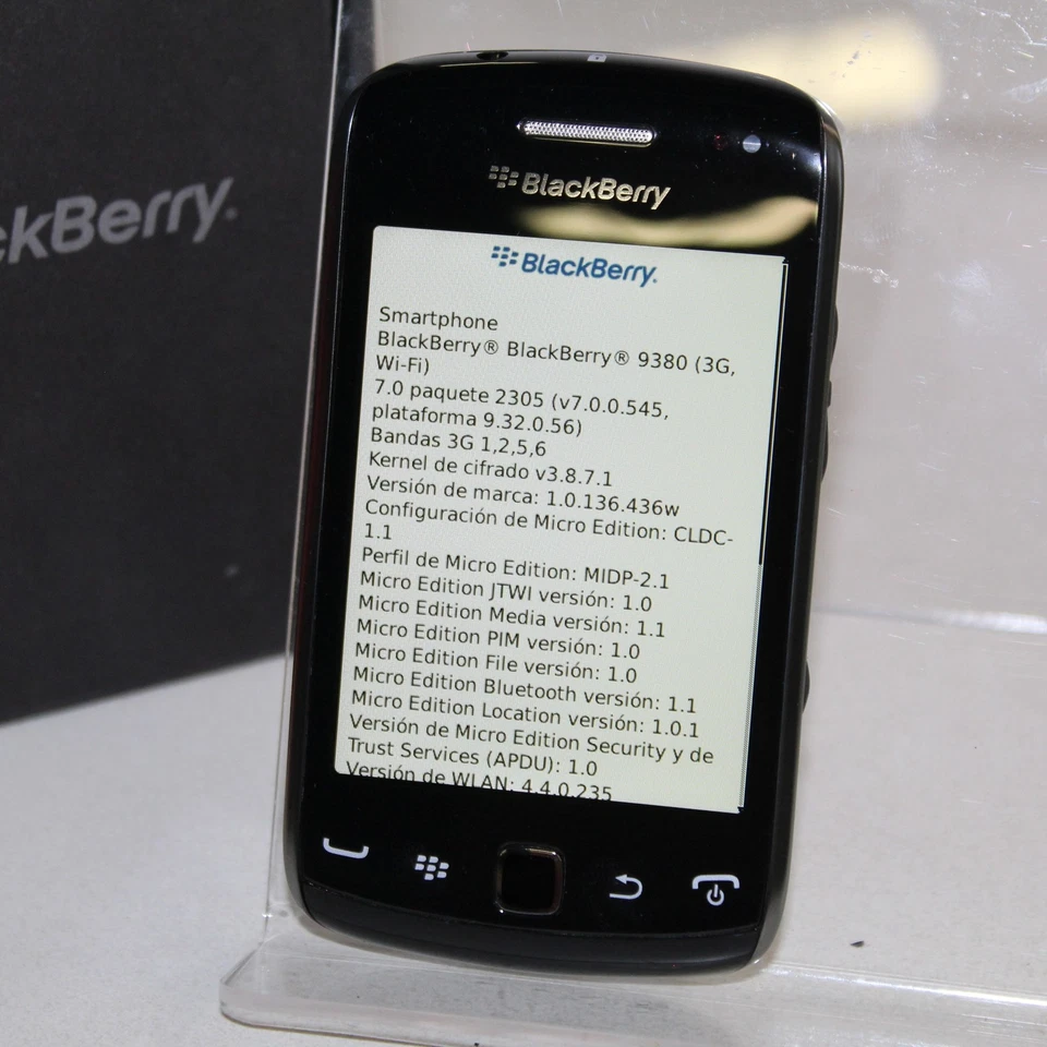 罕见老式黑莓曲线 9380 手机黑色带盒 Movistar 拉丁美洲 — 第 2/4 张图片
