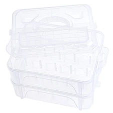 New brothread 2 Layers Stackable Clear Storage Box/Organizer for Holding 40