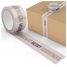 Merry Christmas Decorative Packing Tape Cute Holiday Text Outline Shipping