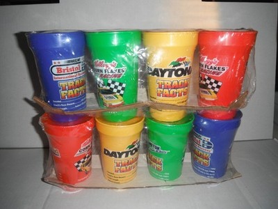 2  sets VTG NASCAR Race Cups Daytona Bristol Talladega  Kellogg's Corn Flakes