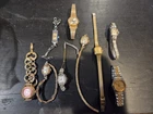 9 Vintage Watches Lot Seiko Bulova Gruen Lowill Timex Pieces Parts Untested