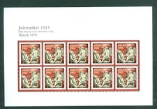 Denmark.  Christmas Seal Souvenir Sheet 1913/79 Reprint. Mnh.