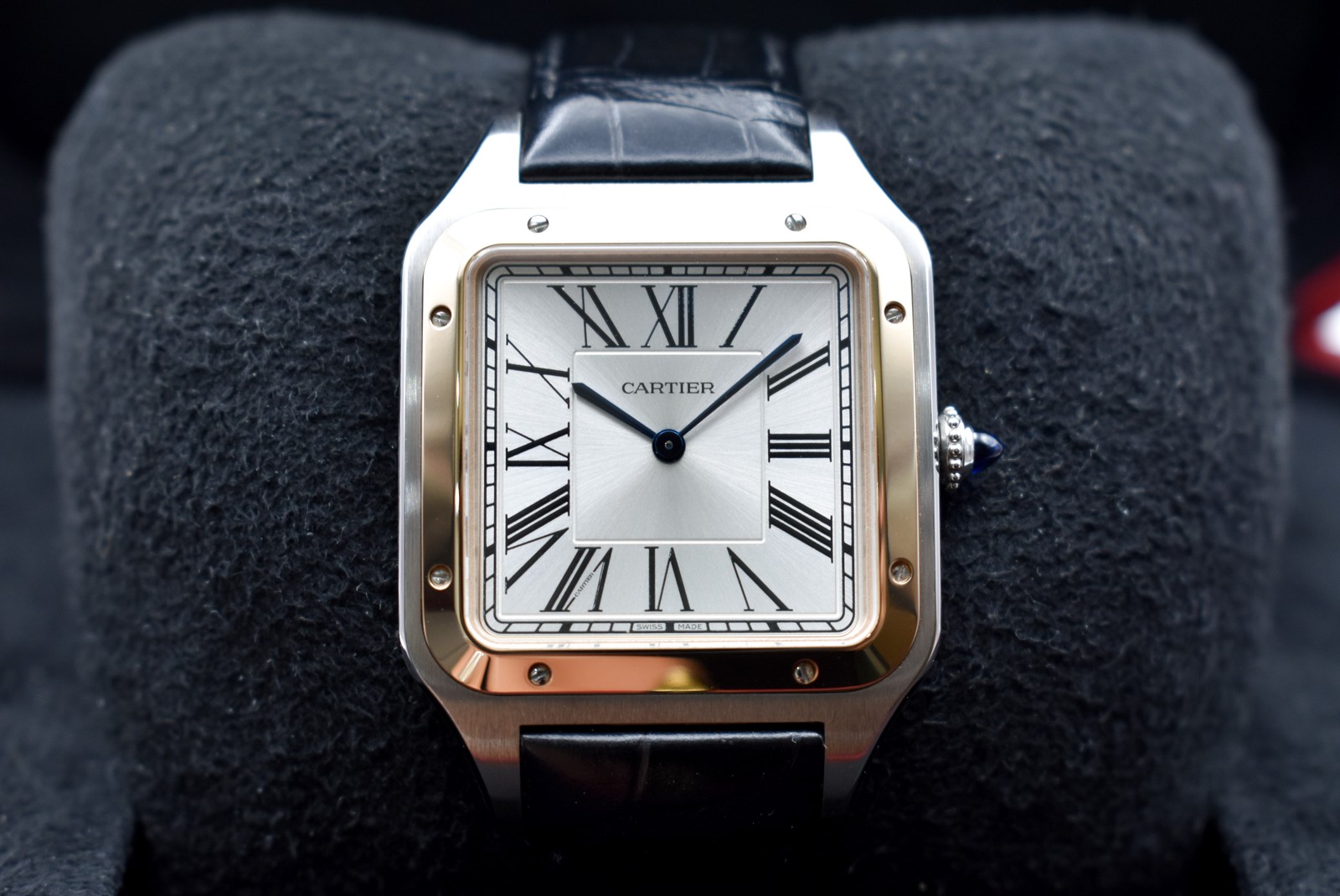 Cartier Santos Dumont XL Stainless Steel & 18K Rose Gold Watch W2SA0017 | B&P