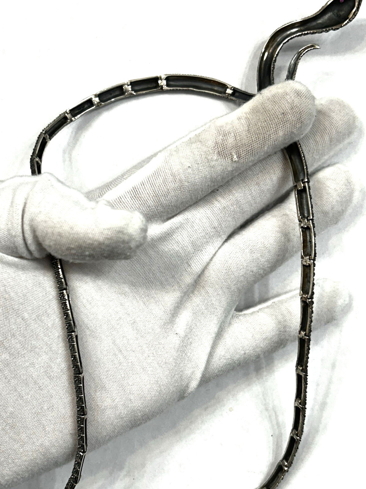 Artisan Sterling Silver Marcasite Ruby Articulate… - image 11