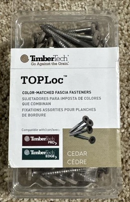 TimberTech AZEK TOPLoc Cedar 100CT Stainless Fascia Fastener New & T20 Bit - Image 1 of 4