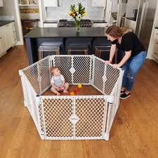 Superyard Baby Play Yard Freestanding 6-Panel Baby Playpen Indoor/Outdoor Use