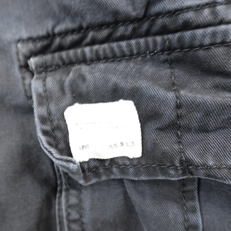 Pantalones Cortos De Colección Levis Para Hombres 38 Negros Carga Utilidad Senderismo Trabajo Patín Grunge Desvanecimiento Y2K Foto 3 de 4