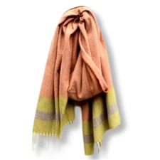 Chloe & Lex Multicolor Chevron Scarf Wrap XL 26.5 x 80 Cozy Boho Scandi NEW Flaw