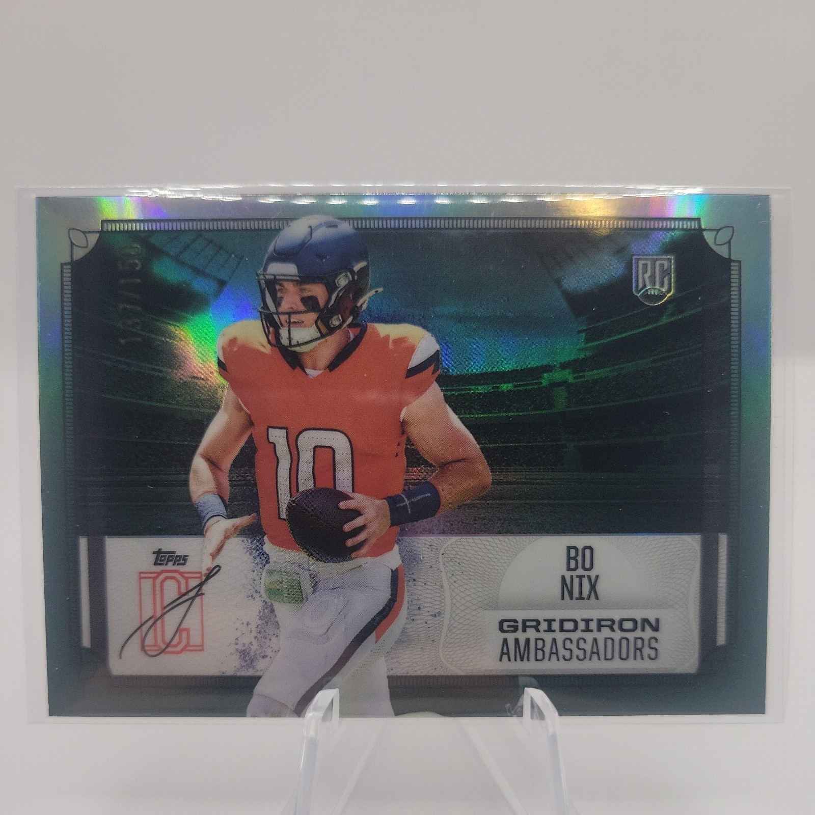 2024 Topps Signature Class - #GA-4 Bo Nix Gridiron Ambassadors Green Rookie /150