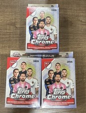 3 X 2025 TOPPS CHROME MLS Soccer HANGER PACK/BOX (15 Cards) **Fast Ship**
