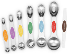 Magnetic Stainless Steel Measuring Spoons Set Dual Sided with Leveler Dishwashe