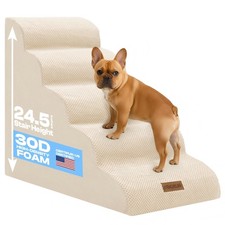 Dog Stairs for High Beds, Extra Tall 24.5" 5-Step Pet Steps for Medium Smal...