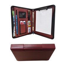 Faux Leather 3 Ring Portfolio Binder With Handle, Business Padfolio for Men ...