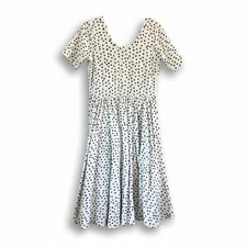 Alice + Ames Girls Polka Dot Ballet Twirl Dress Size 8 White Black Made in USA