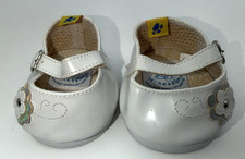 Build-A-Bear Workshop BAB Shoes White with Flower on Front Strap Shoes 3.5" Long