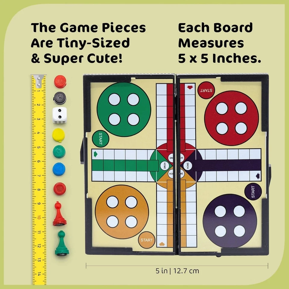 Compact Magnetic Board Games Set: 12 Fun Games for Family Travel Entertainment - Image 3 of 4