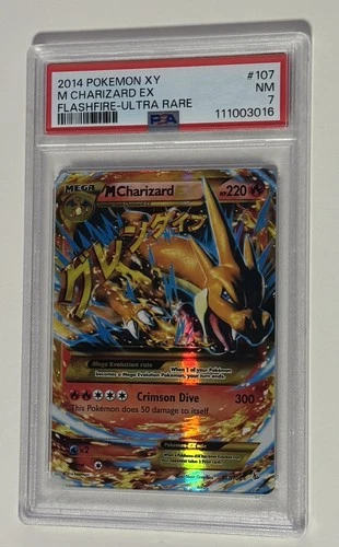 2014 Pokemon XY M Charizard EX Flashfire-Ultra Rare 107/106  PSA 7