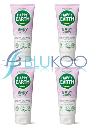 Happy Earth Cream Oil Wash Gel for Baby & Kids - (200ml each)(Pack of 4)